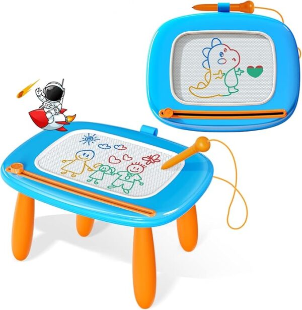 Kikidex Magnetic Drawing Board – Light Blue, Toddler Toy